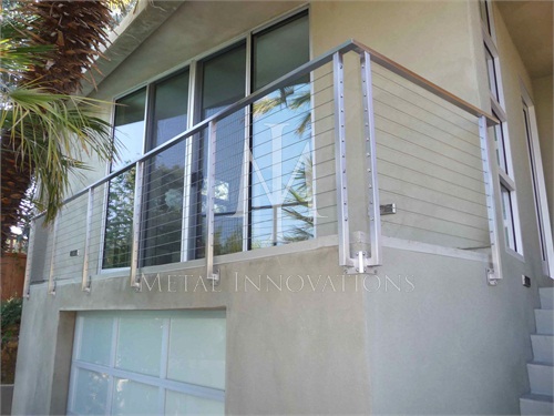 <p>This a side mounted stainless steel cable rail mounted over the finish stucco. We recommend that rails get installed prior to finsih stucco preventing possible water damage.</p>
